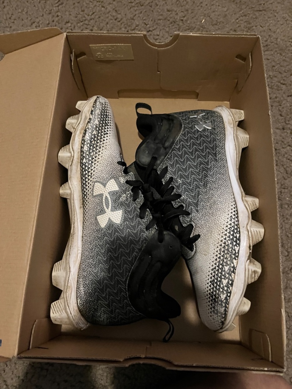 Under Armour Black & White Men's Athletic Cleats